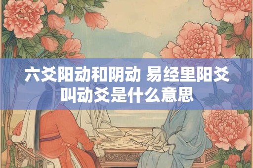 六爻阳动和阴动 易经里阳爻叫动爻是什么意思