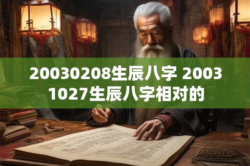 20030208生辰八字 20031027生辰八字相对的