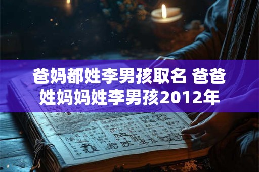 爸妈都姓李男孩取名 爸爸姓妈妈姓李男孩2012年