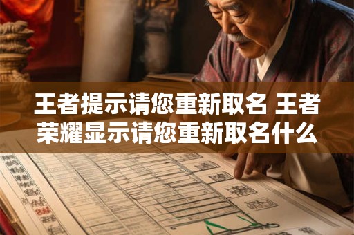 王者提示请您重新取名 王者荣耀显示请您重新取名什么意思