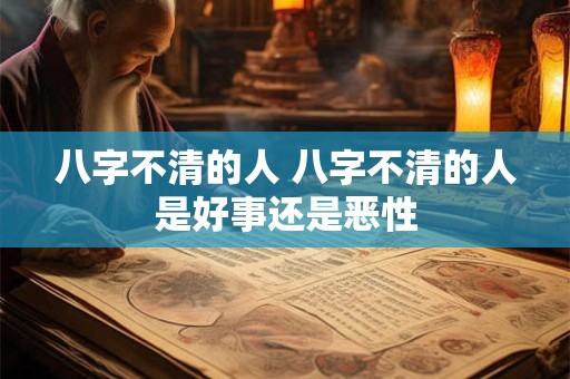 八字不清的人 八字不清的人是好事还是恶性