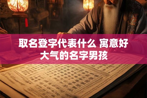 取名登字代表什么 寓意好大气的名字男孩