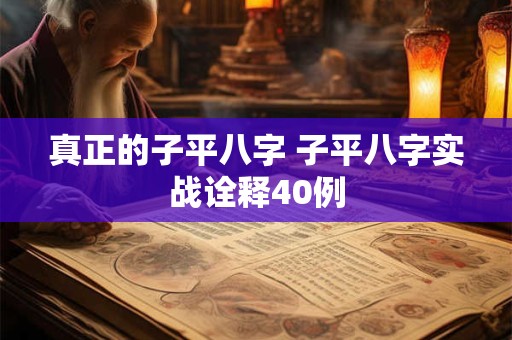 真正的子平八字 子平八字实战诠释40例