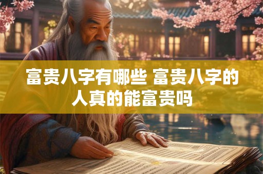 富贵八字有哪些 富贵八字的人真的能富贵吗