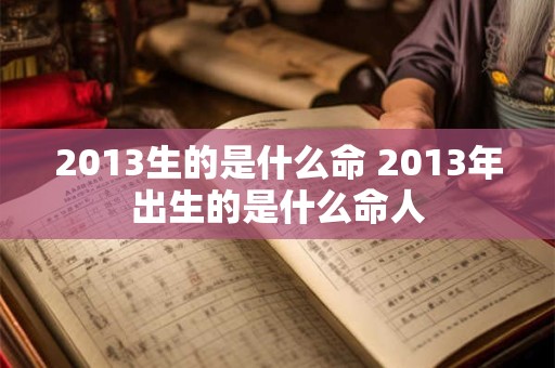 2013生的是什么命 2013年出生的是什么命人