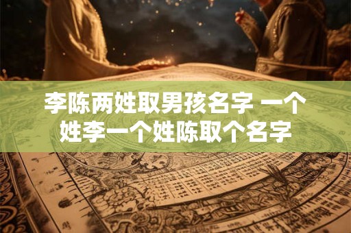 李陈两姓取男孩名字 一个姓李一个姓陈取个名字