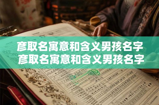 彦取名寓意和含义男孩名字 彦取名寓意和含义男孩名字怎么取