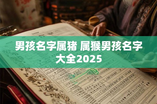 男孩名字属猪 属猴男孩名字大全2025