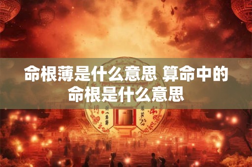 详细阅读:命根薄是什么意思 算命中的命根是什么意思 命根薄是什么意思 算命中的命根是什么意思