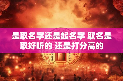 是取名字还是起名字 取名是取好听的 还是打分高的