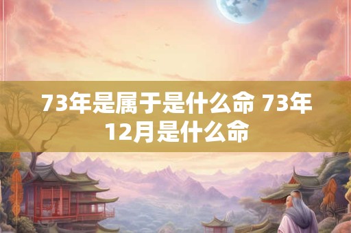 73年是属于是什么命 73年12月是什么命