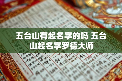 五台山有起名字的吗 五台山起名字罗德大师 五台山有起名字的吗 五台山起名字罗德大师