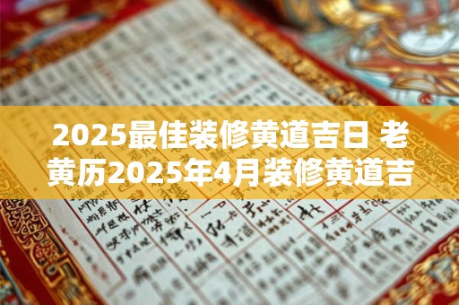 2025最佳装修黄道吉日 老黄历2025年4月装修黄道吉日一览表
