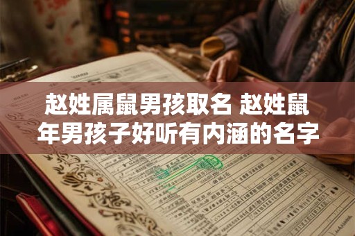 赵姓属鼠男孩取名 赵姓鼠年男孩子好听有内涵的名字