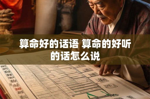算命好的话语 算命的好听的话怎么说