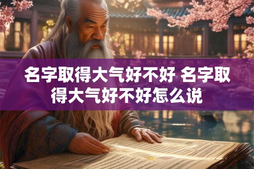名字取得大气好不好 名字取得大气好不好怎么说