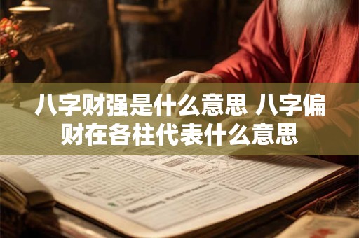 八字财强是什么意思 八字偏财在各柱代表什么意思