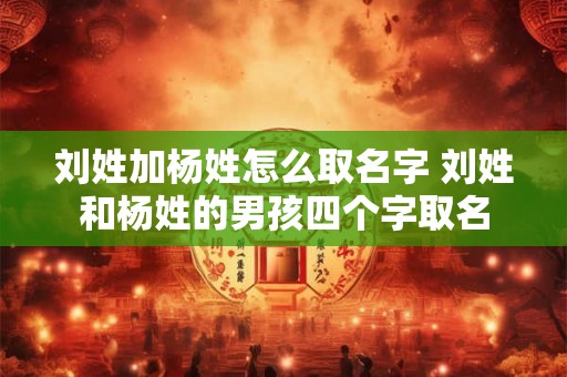 刘姓加杨姓怎么取名字 刘姓和杨姓的男孩四个字取名