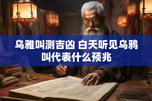 乌雅叫测吉凶 白天听见乌鸦叫代表什么预兆