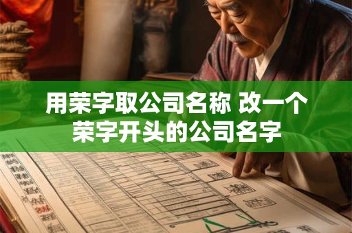 用荣字取公司名称 改一个荣字开头的公司名字