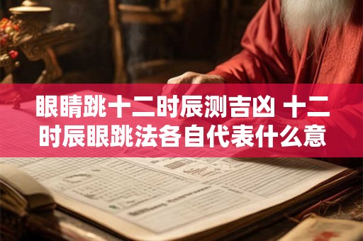 眼睛跳十二时辰测吉凶 十二时辰眼跳法各自代表什么意思