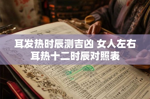 耳发热时辰测吉凶 女人左右耳热十二时辰对照表
