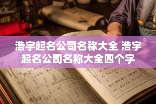 浩字起名公司名称大全 浩字起名公司名称大全四个字