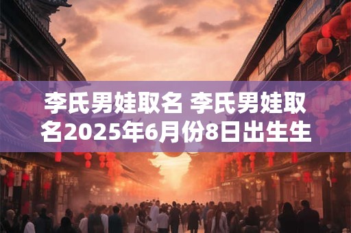 李氏男娃取名 李氏男娃取名2025年6月份8日出生生日好不好