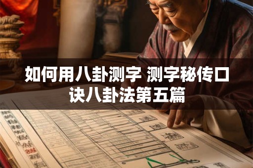 如何用八卦测字 测字秘传口诀八卦法第五篇 如何用八卦测字 测字秘传口诀八卦法第五篇