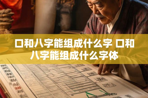 口和八字能组成什么字 口和八字能组成什么字体