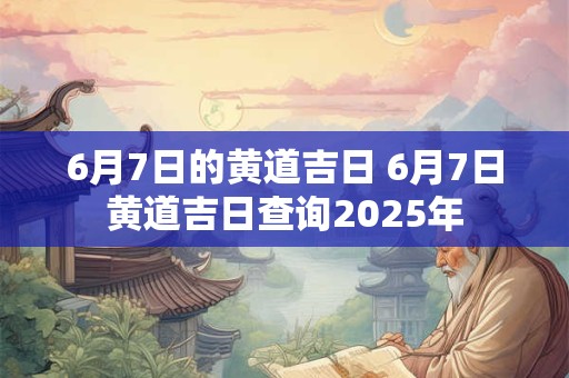 6月7日的黄道吉日 6月7日黄道吉日查询2025年