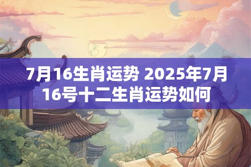 7月16生肖运势 2025年7月16号十二生肖运势如何