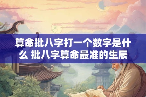算命批八字打一个数字是什么 批八字算命最准的生辰八字算命婚姻