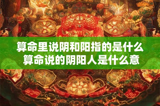 算命里说阴和阳指的是什么 算命说的阴阳人是什么意思