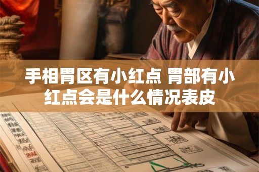 手相胃区有小红点 胃部有小红点会是什么情况表皮