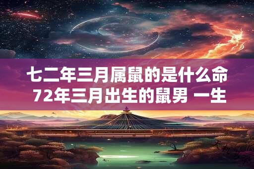 七二年三月属鼠的是什么命 72年三月出生的鼠男 一生命运怎样