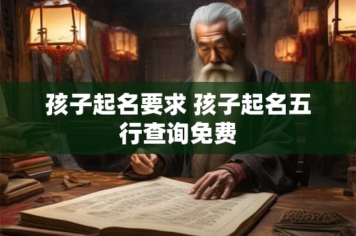 孩子起名要求 孩子起名五行查询免费