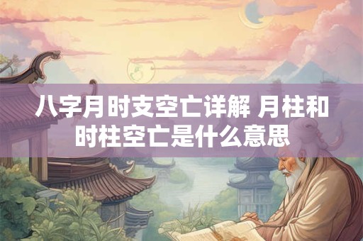 八字月时支空亡详解 月柱和时柱空亡是什么意思