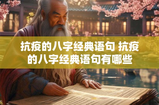 抗疫的八字经典语句 抗疫的八字经典语句有哪些
