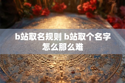b站取名规则 b站取个名字怎么那么难