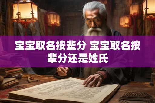 宝宝取名按辈分 宝宝取名按辈分还是姓氏