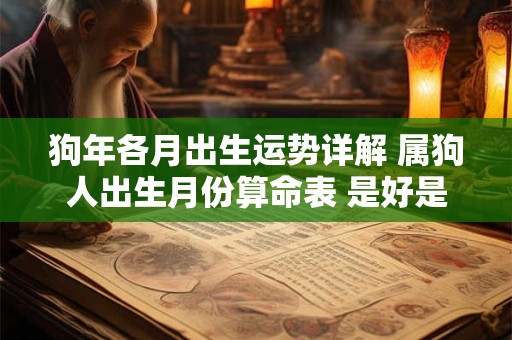 狗年各月出生运势详解 属狗人出生月份算命表 是好是坏 一目了然!