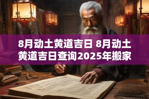 8月动土黄道吉日 8月动土黄道吉日查询2025年搬家