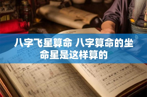 八字飞星算命 八字算命的坐命星是这样算的