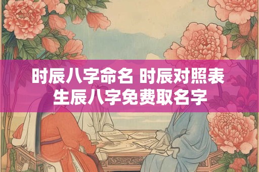 时辰八字命名 时辰对照表 生辰八字免费取名字