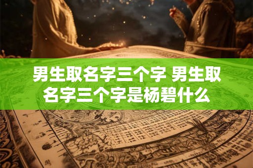 男生取名字三个字 男生取名字三个字是杨碧什么
