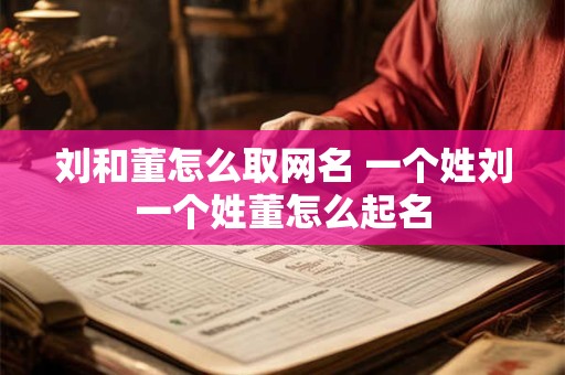 刘和董怎么取网名 一个姓刘一个姓董怎么起名