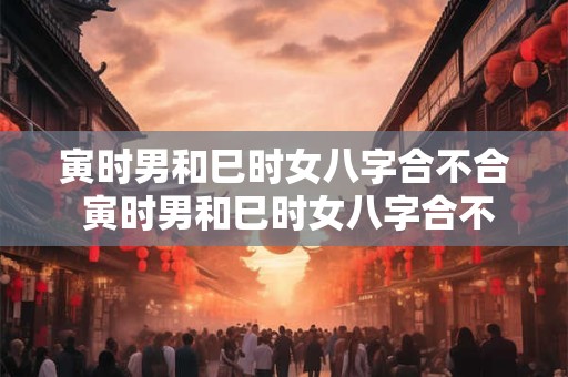 寅时男和巳时女八字合不合 寅时男和巳时女八字合不合婚姻