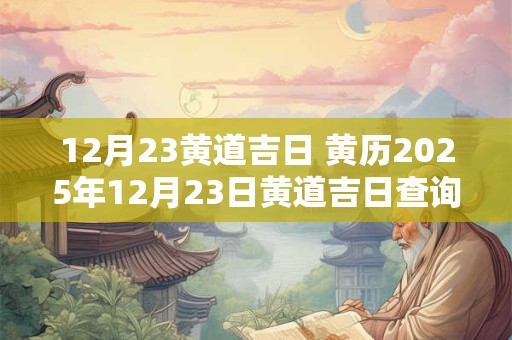 12月23黄道吉日 黄历2025年12月23日黄道吉日查询
