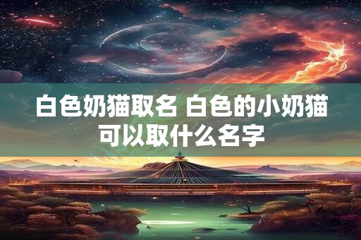 详细阅读:白色奶猫取名 白色的小奶猫可以取什么名字 白色奶猫取名 白色的小奶猫可以取什么名字